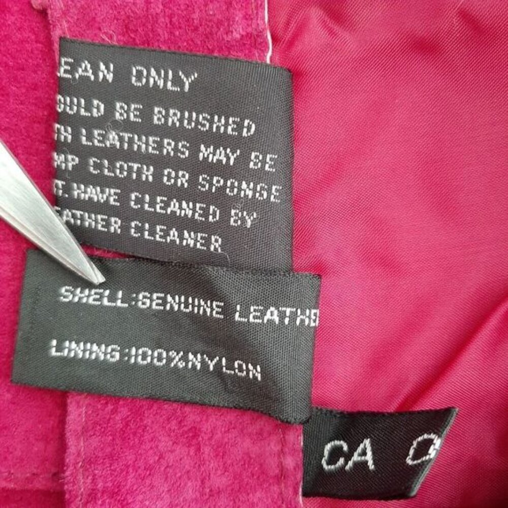 Vintage J WALDEN 100% Genuine Suede Leather Pencil Mini Skirt Pink Sz S - Picture 15 of 16